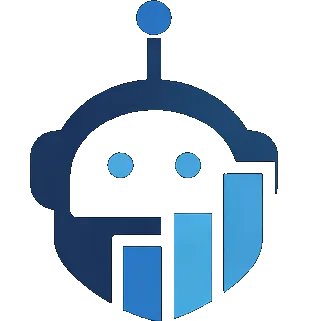 a friendly robot with an increasing bar graph overlaid on top of it